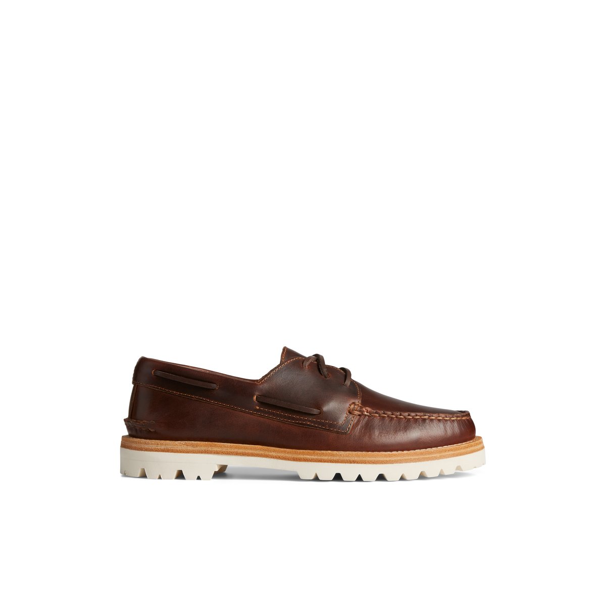 Brown Sperry Authentic Original 3-Eye Vibram Boat Shoe | KIMZRVU-64