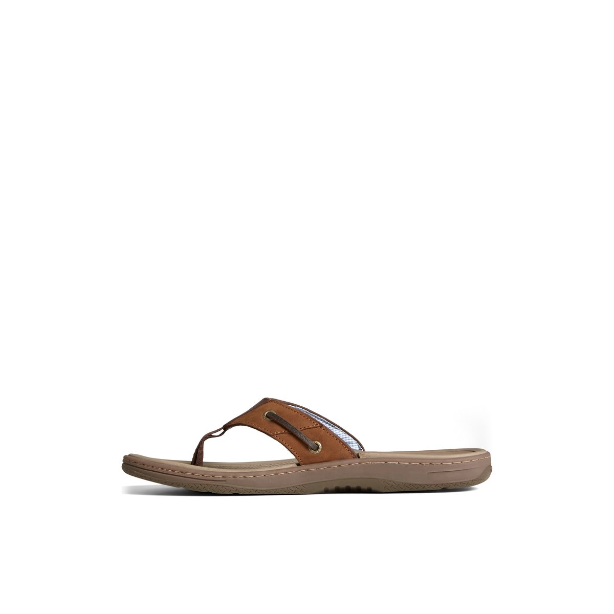 Brown Sperry Baitfish Leather Flip Flop | UDOLHAB-41