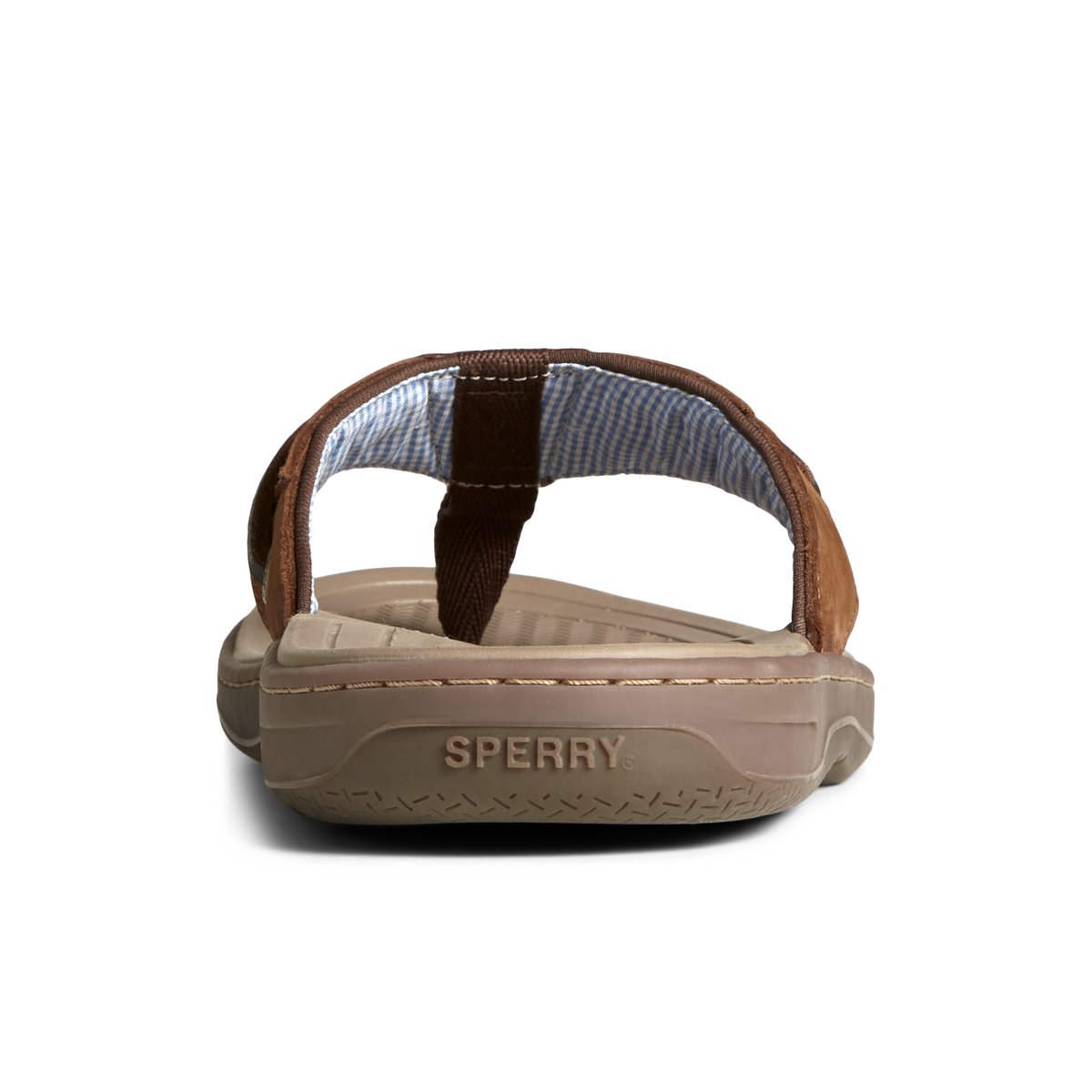 Brown Sperry Baitfish Leather Flip Flop | UDOLHAB-41