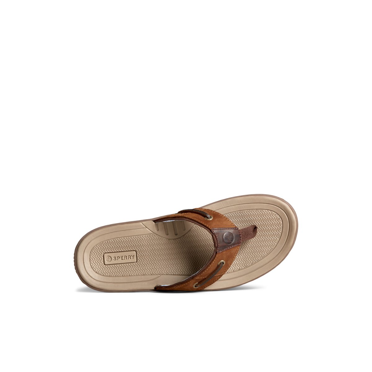 Brown Sperry Baitfish Leather Flip Flop | UDOLHAB-41