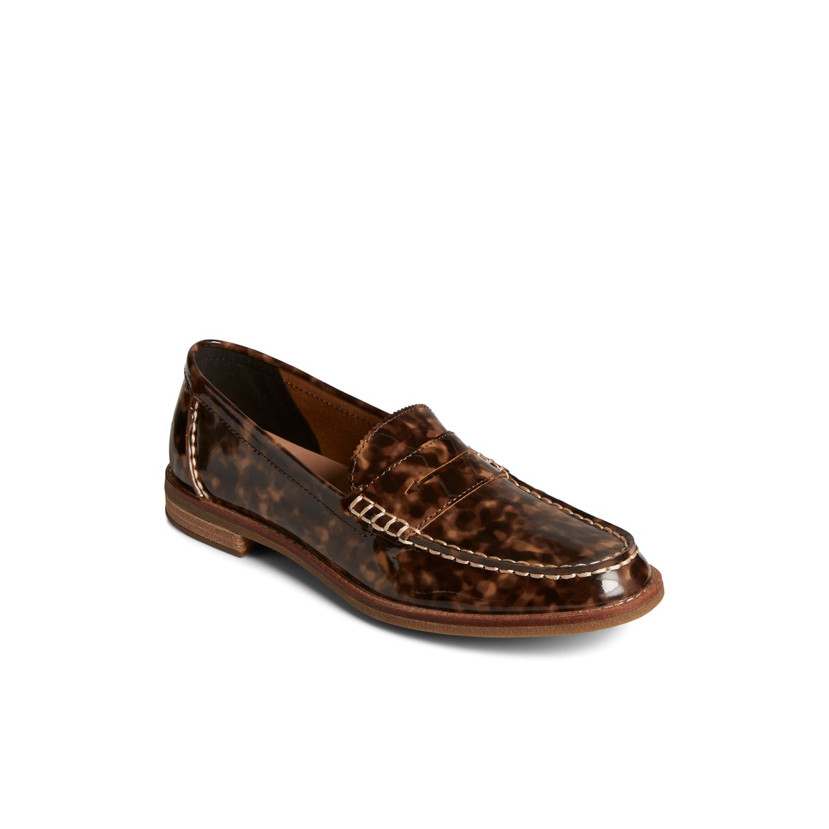 Brown Sperry Seaport Penny Tortoise Leather Loafer | CYSLFNK-73