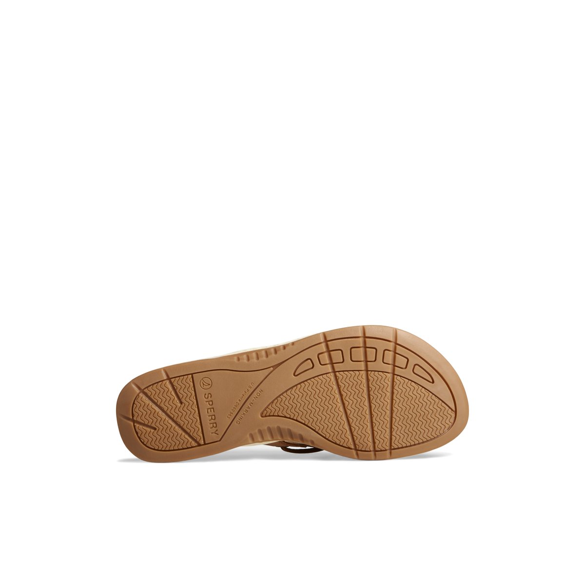 Dark Beige Sperry Seafish Leather Flip Flop | HZBSNQX-74