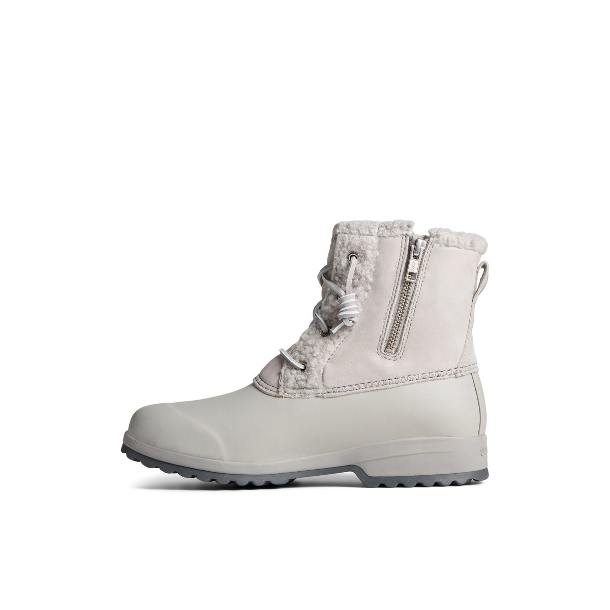 Grey Sperry Maritime Repel Teddy Trim Snow Boot | QMWPHNZ-74