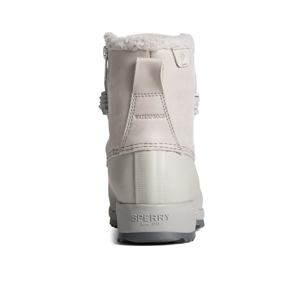 Grey Sperry Maritime Repel Teddy Trim Snow Boot | QMWPHNZ-74