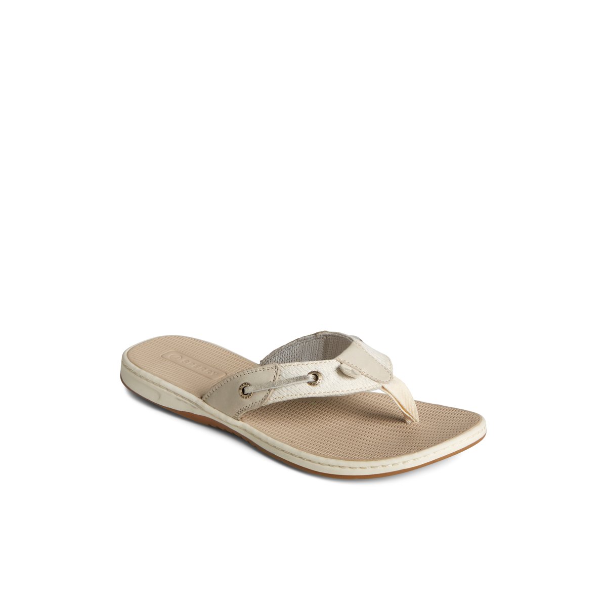 Grey Sperry Seafish Metallic Flip Flop | MERVTUI-43