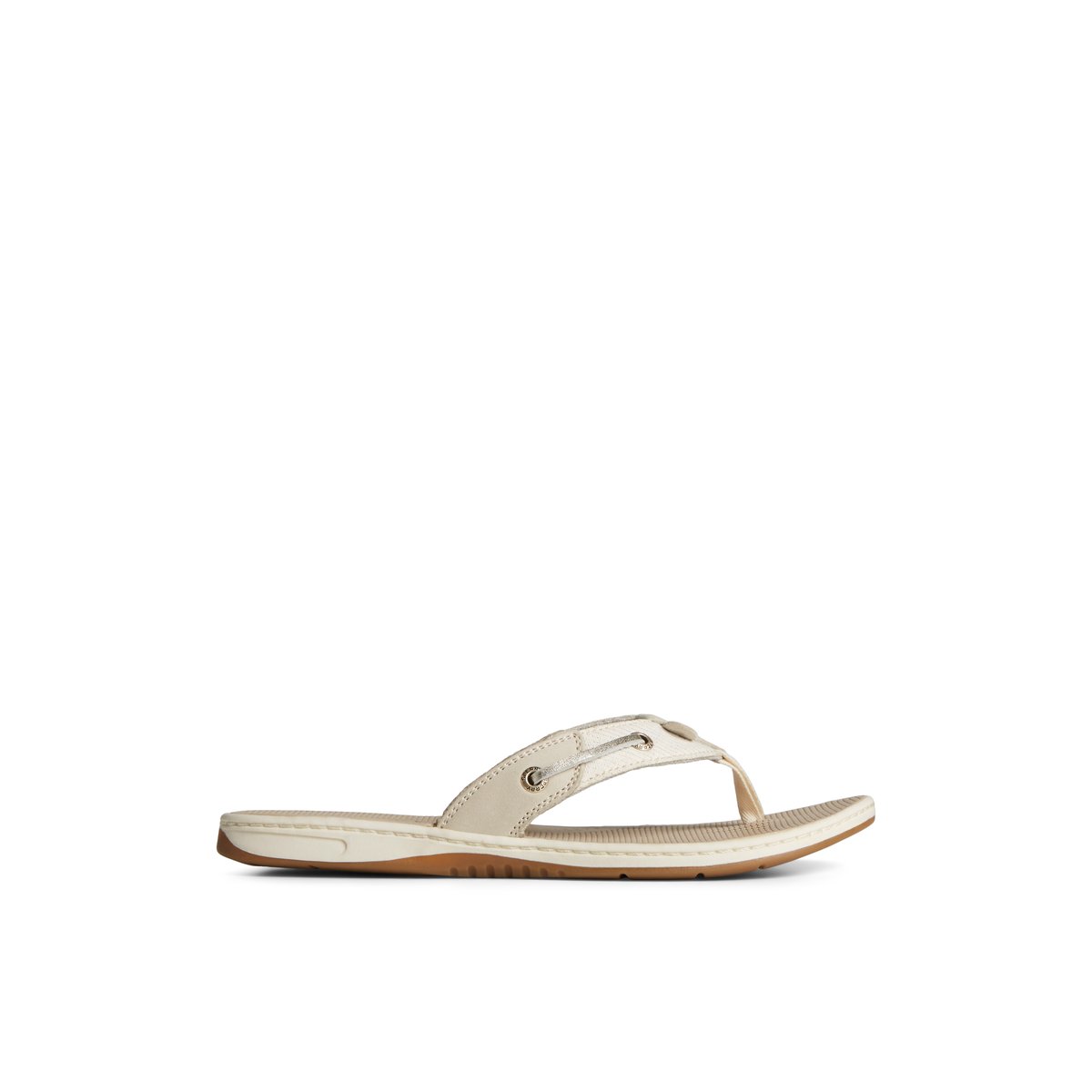 Grey Sperry Seafish Metallic Flip Flop | MERVTUI-43