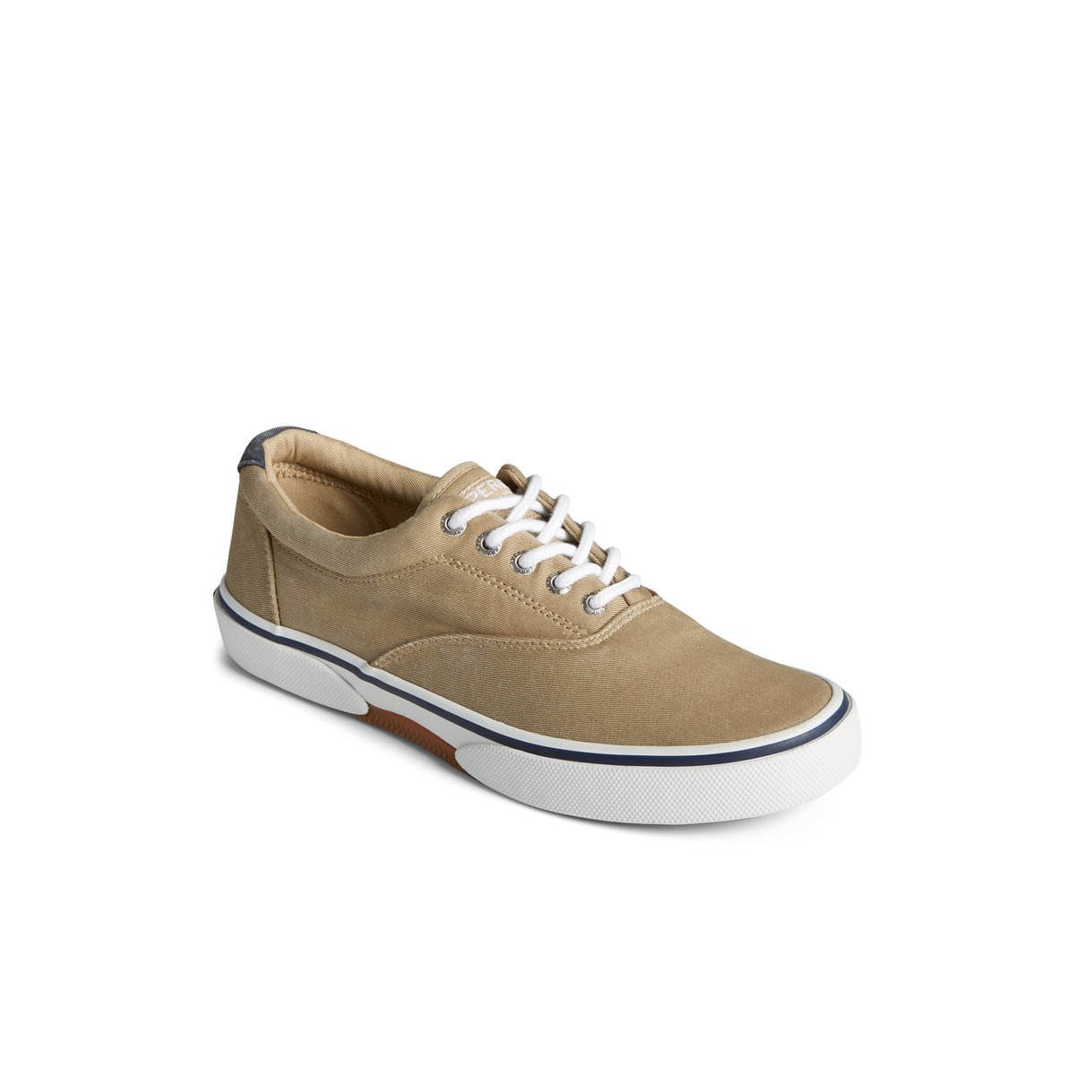 Khaki Sperry Halyard CVO Salt Washed Sneaker | QPKOMWR-82