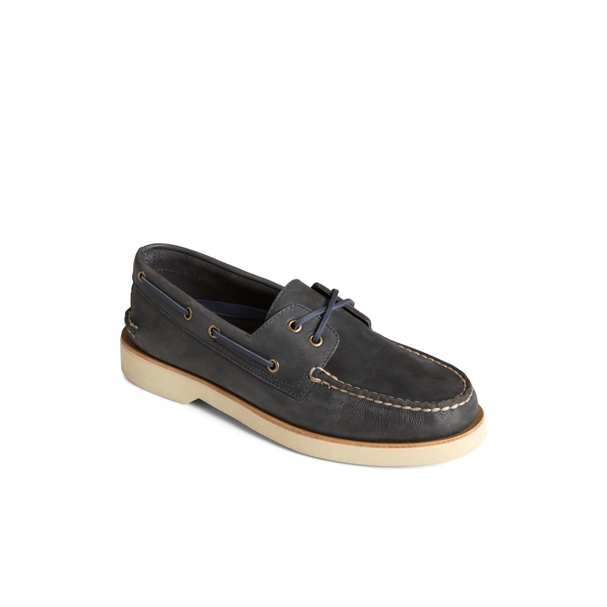 Navy Sperry Authentic Original Double Sole Cross Lace Boat Shoe | IHAUFWV-34