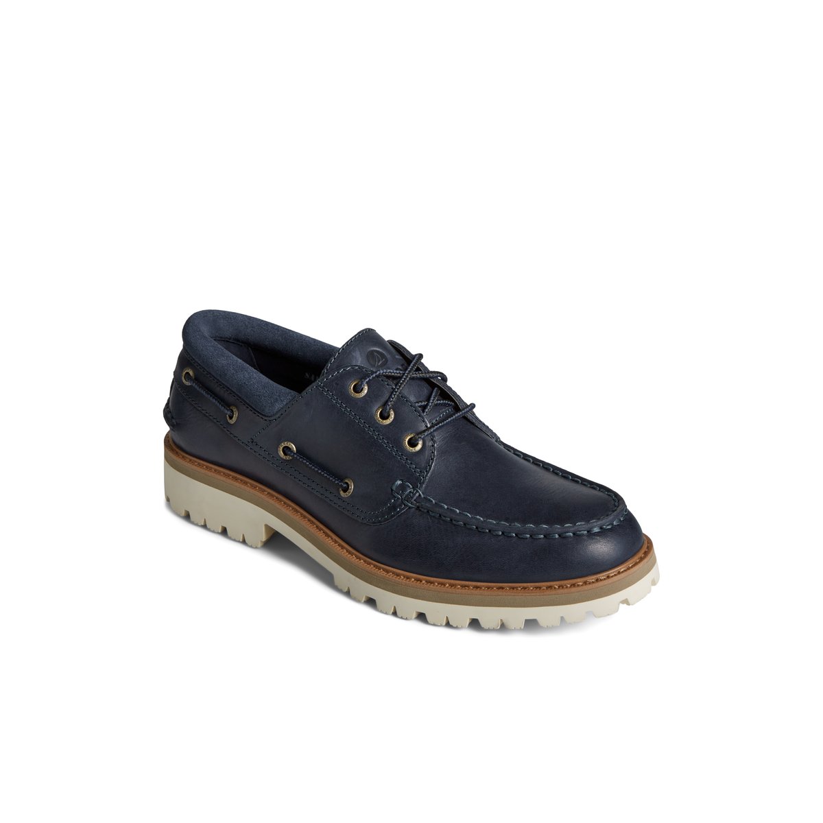 Navy Sperry Authentic Original Unlined Lug 3-Eye Boat Shoe | ATQBMUG-41