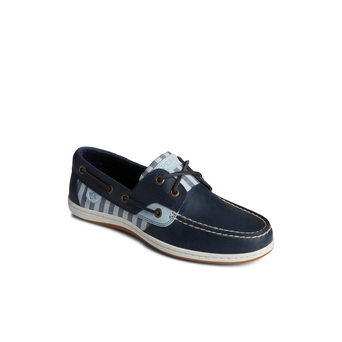 Navy Sperry Koifish Stripe Boat Shoe | URJEBXN-53