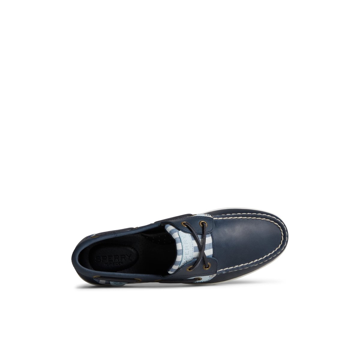 Navy Sperry Koifish Stripe Boat Shoe | URJEBXN-53