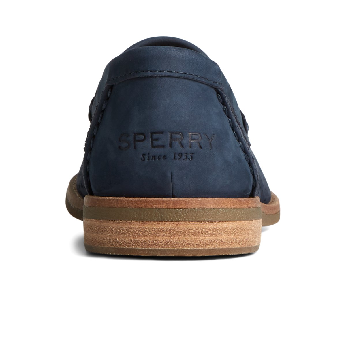 Navy Sperry Seaport Perforated Penny Loafer | RUHYLKO-69