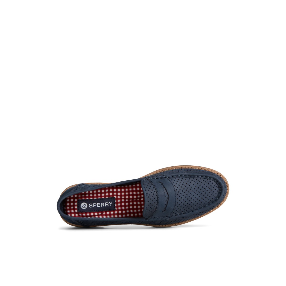 Navy Sperry Seaport Perforated Penny Loafer | RUHYLKO-69