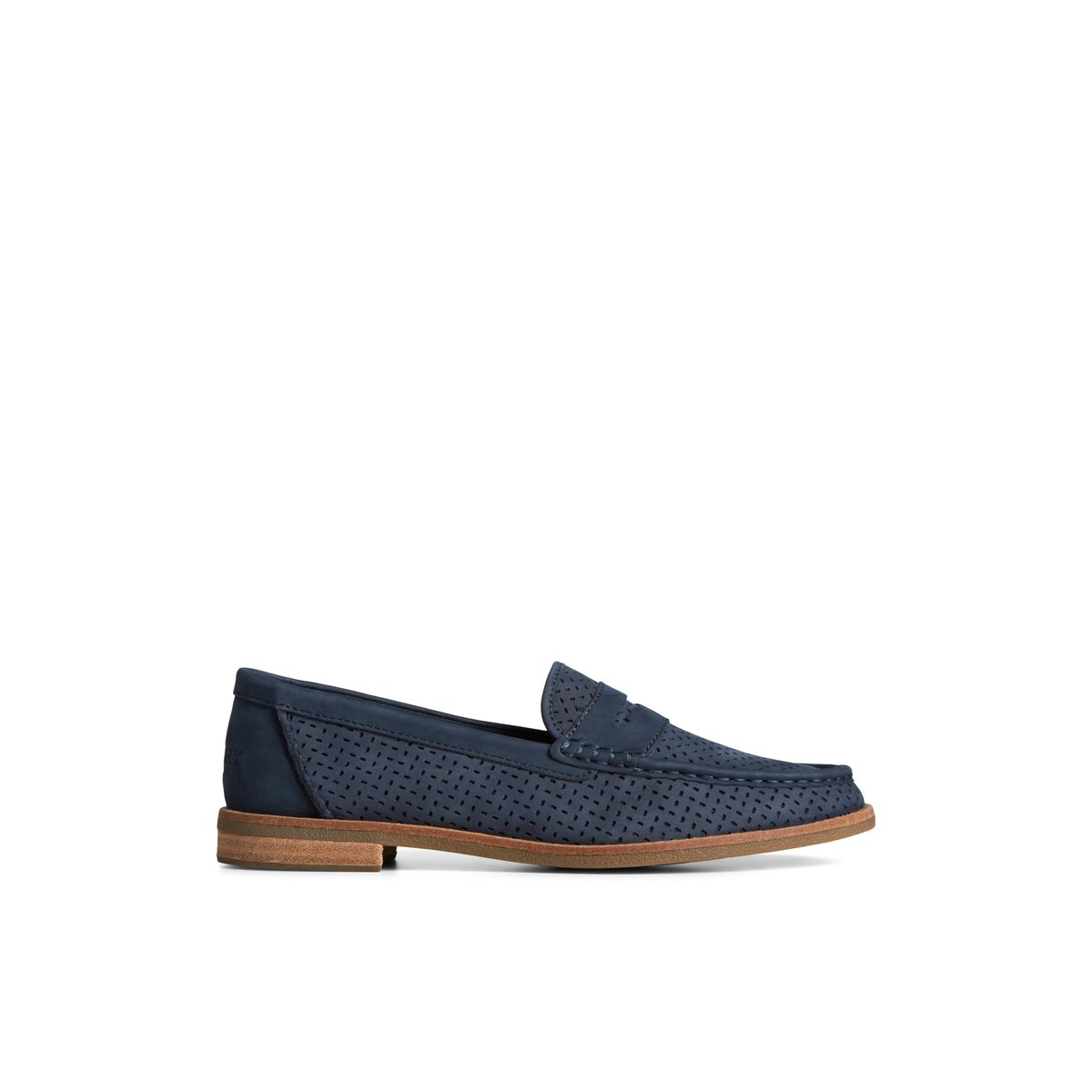 Navy Sperry Seaport Perforated Penny Loafer | RUHYLKO-69