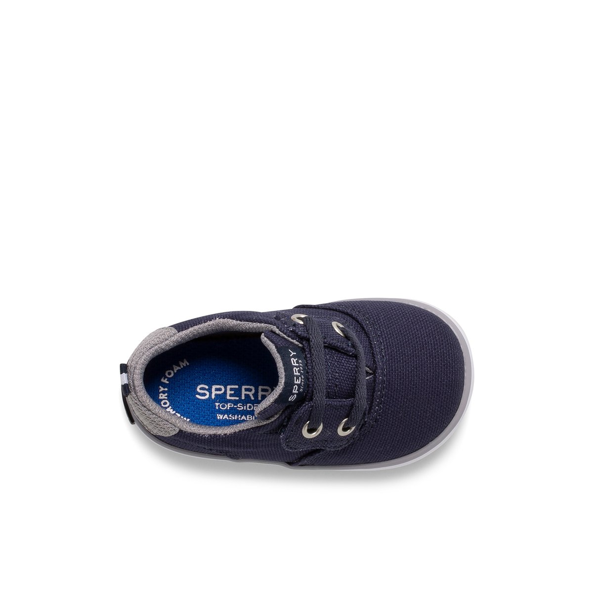 Navy Sperry Spinnaker Crib Junior Washable Sneaker | JZMTQGU-54