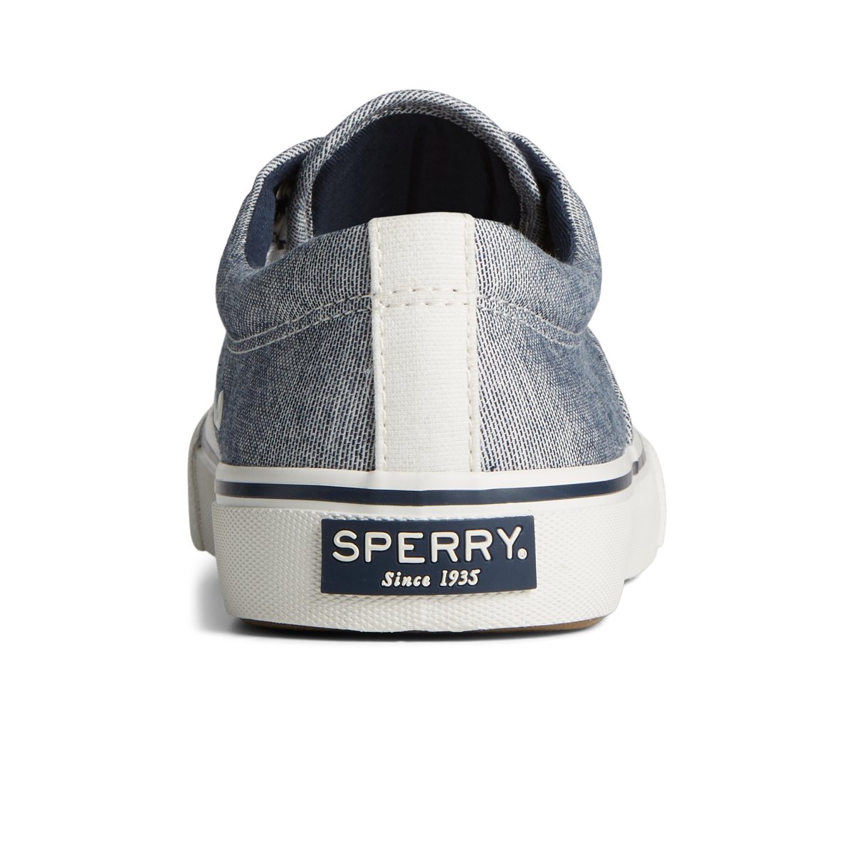 Navy Sperry Striper II Chambray Sneaker | CRBIFQT-82