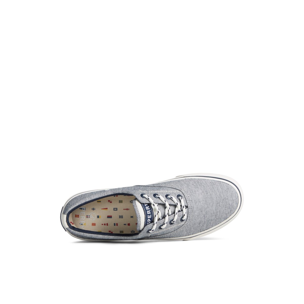 Navy Sperry Striper II Chambray Sneaker | CRBIFQT-82