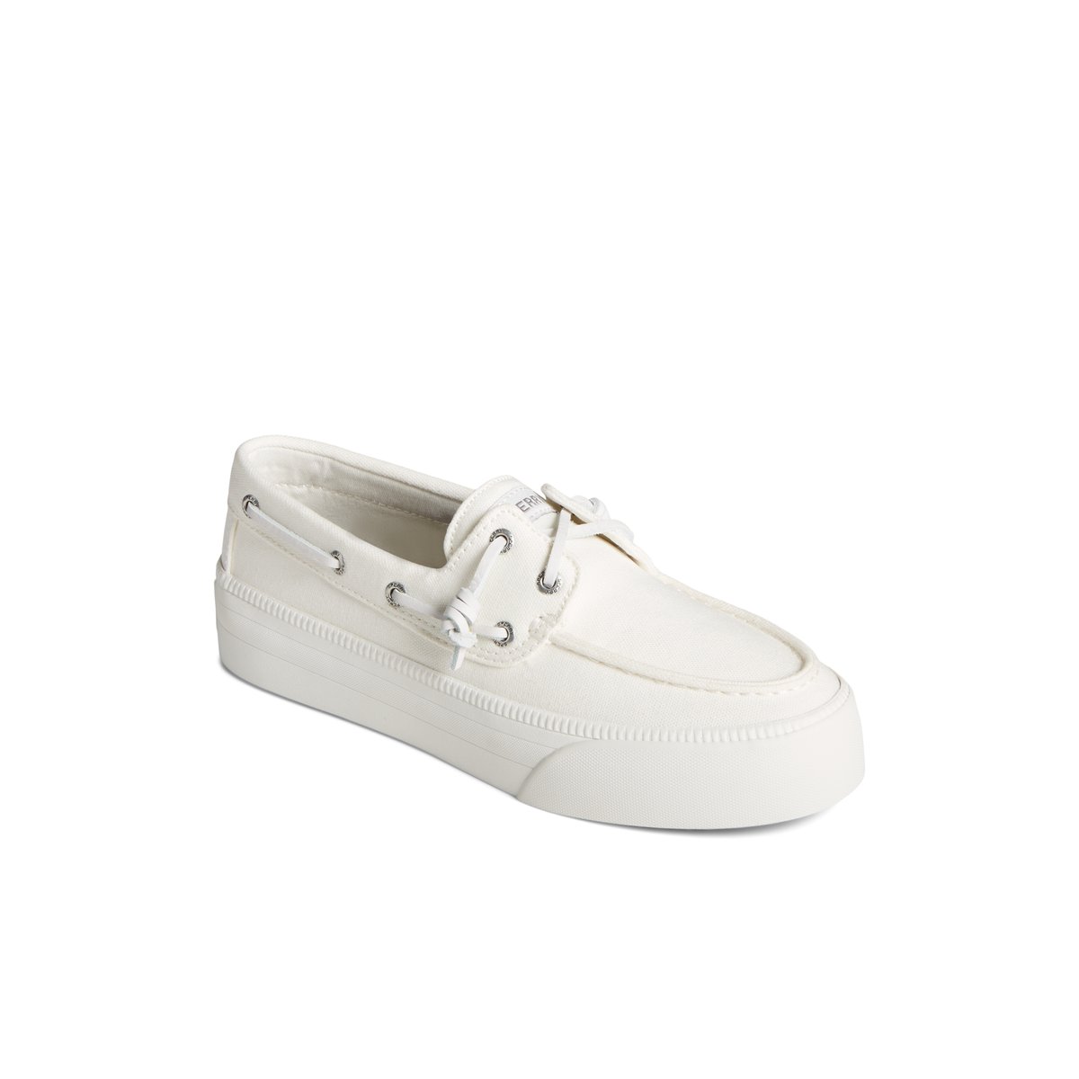 White Sperry Bahama 3.0 Platform Sneaker | IPBQWTA-75