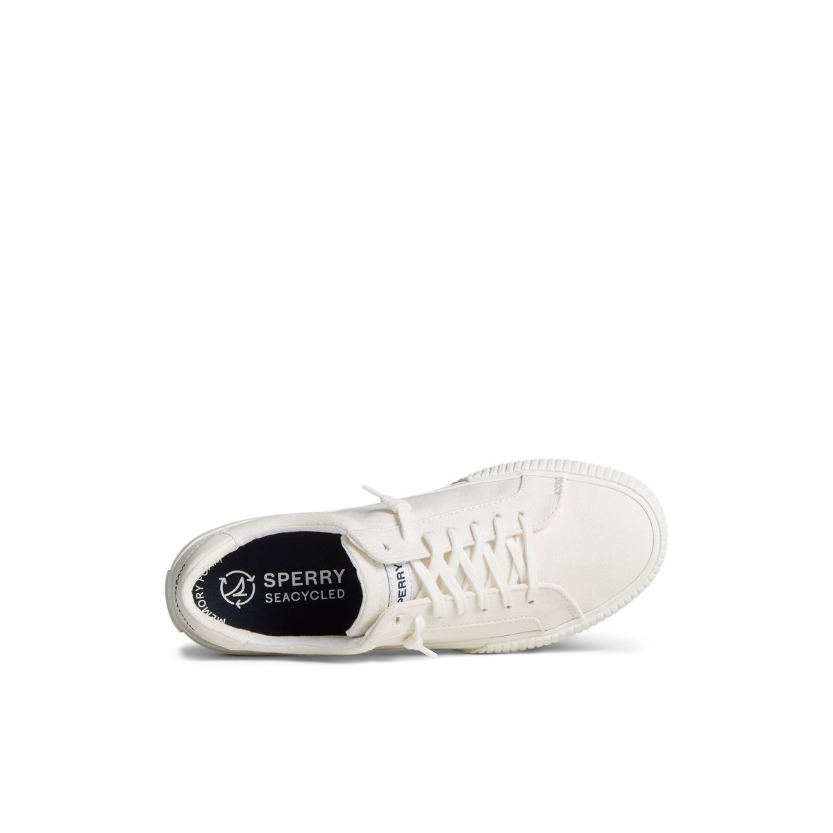 White Sperry Bermuda SeaCycled Canvas Sneaker | PXMWHKO-38