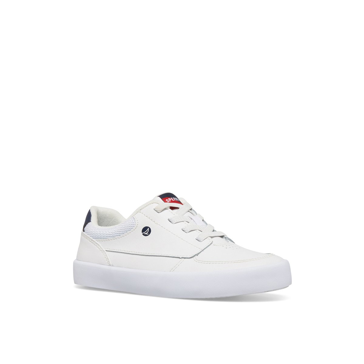 White Sperry Boardwalk Leather Sneaker | RKQGVFU-27