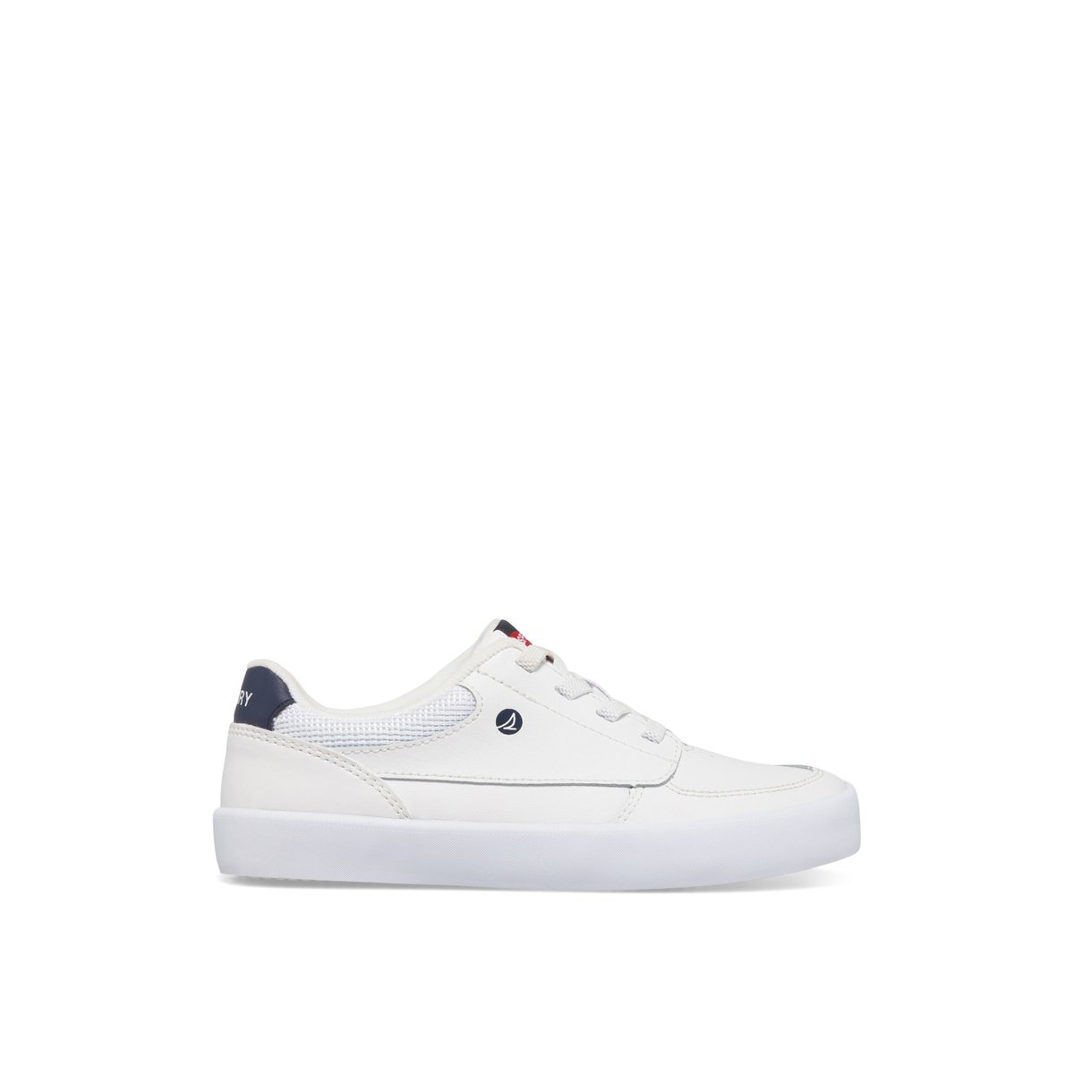 White Sperry Boardwalk Leather Sneaker | RKQGVFU-27