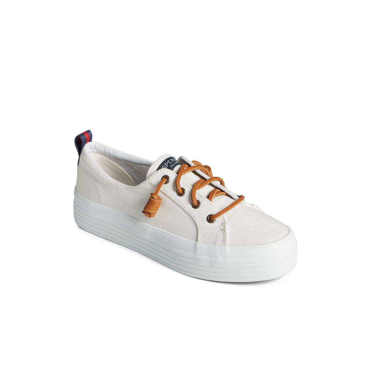 White Sperry Crest Triple Sneaker | XVOQGMF-56