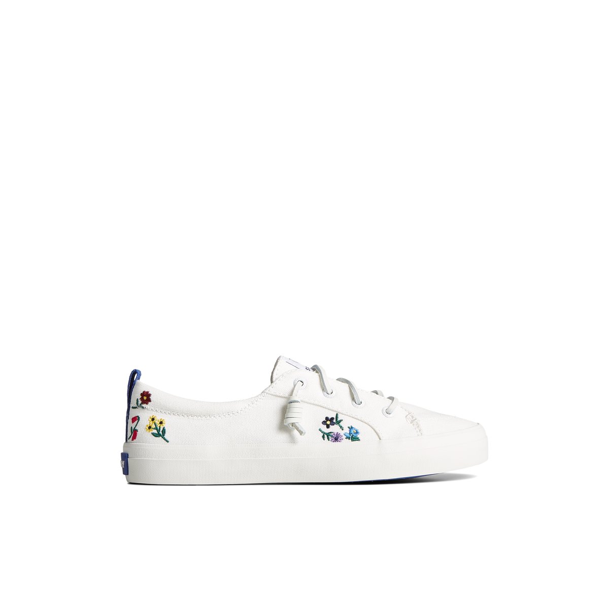 White Sperry Crest Vibe Floral Sneaker | ULEVRCX-40