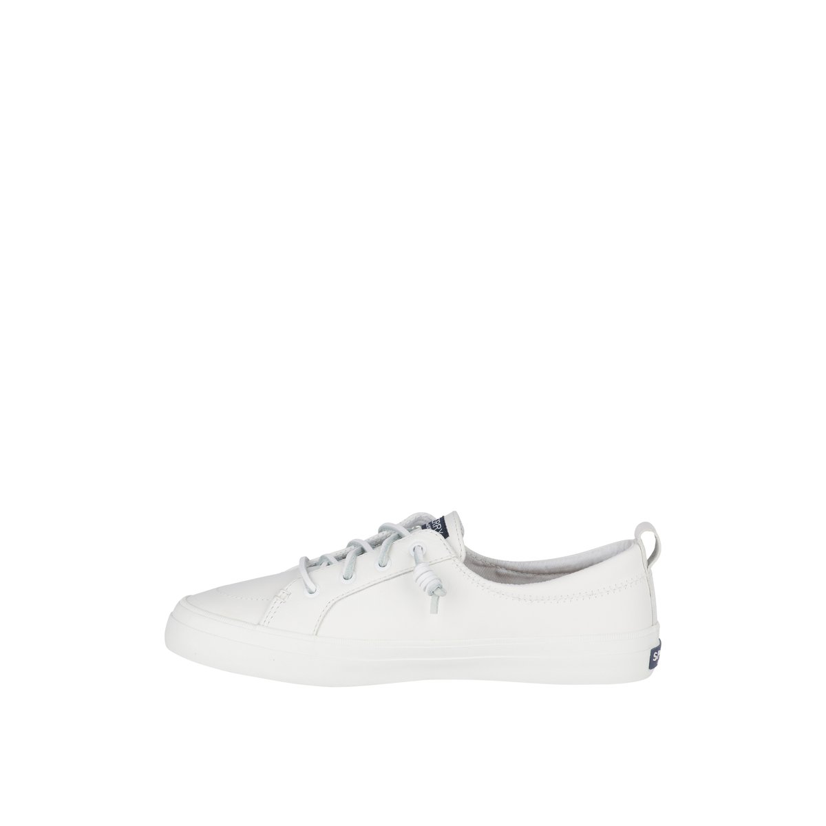 White Sperry Crest Vibe Leather Sneaker | ZIFMKCQ-06