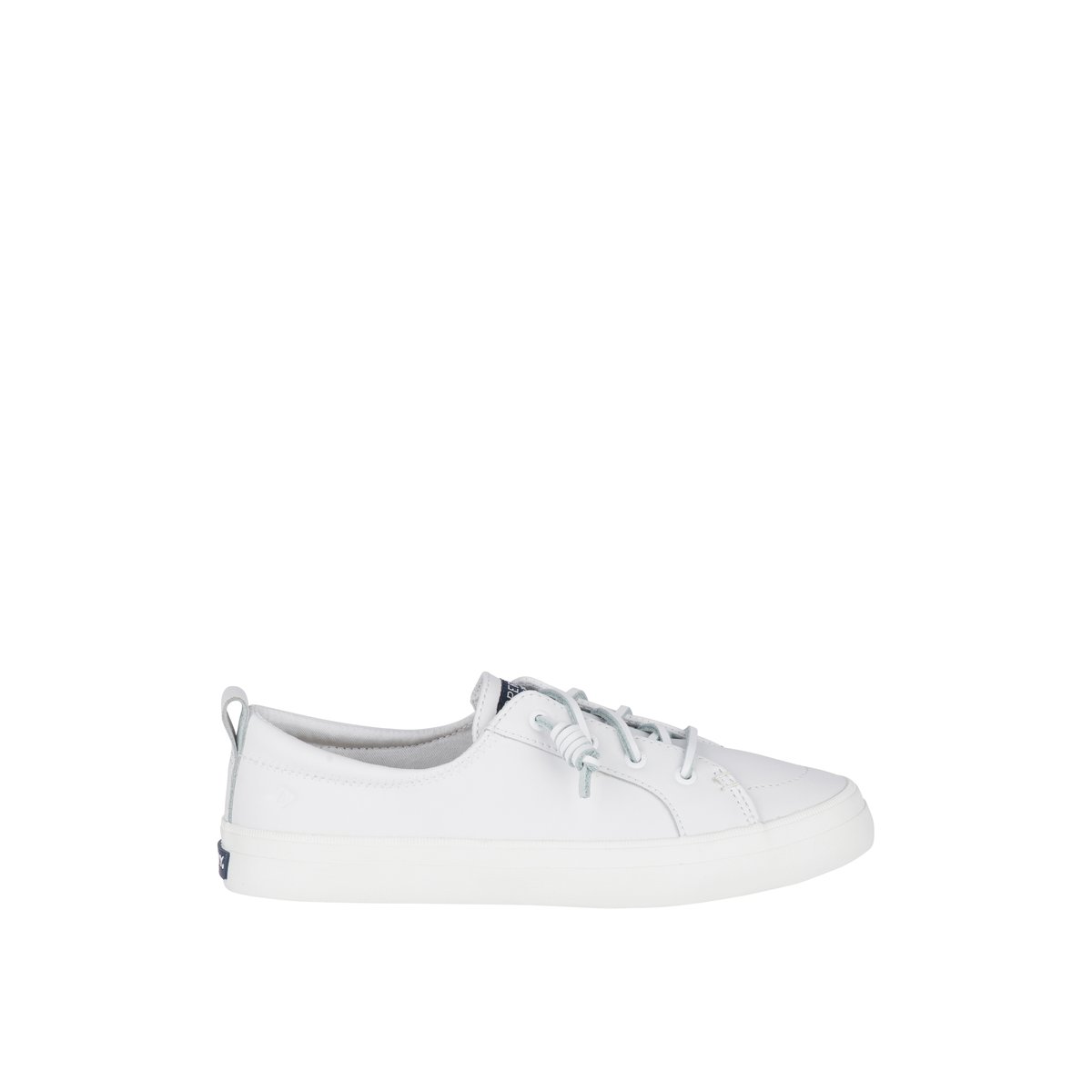 White Sperry Crest Vibe Leather Sneaker | ZIFMKCQ-06