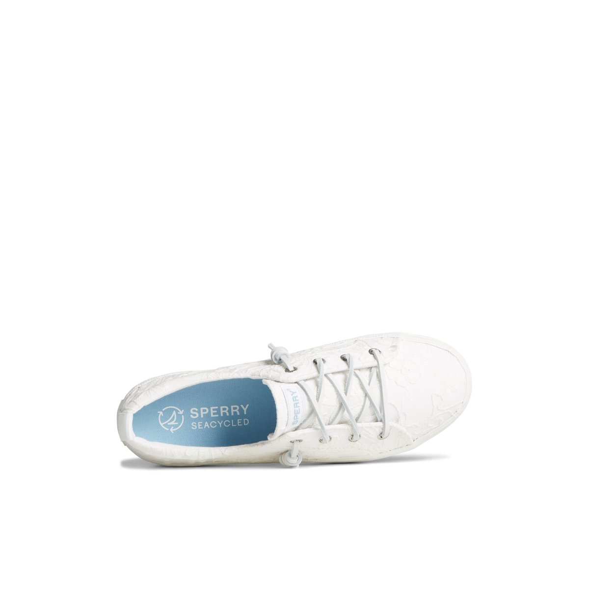 White Sperry Crest Vibe Platform Lace Platform Sneaker | VRHOXPU-94