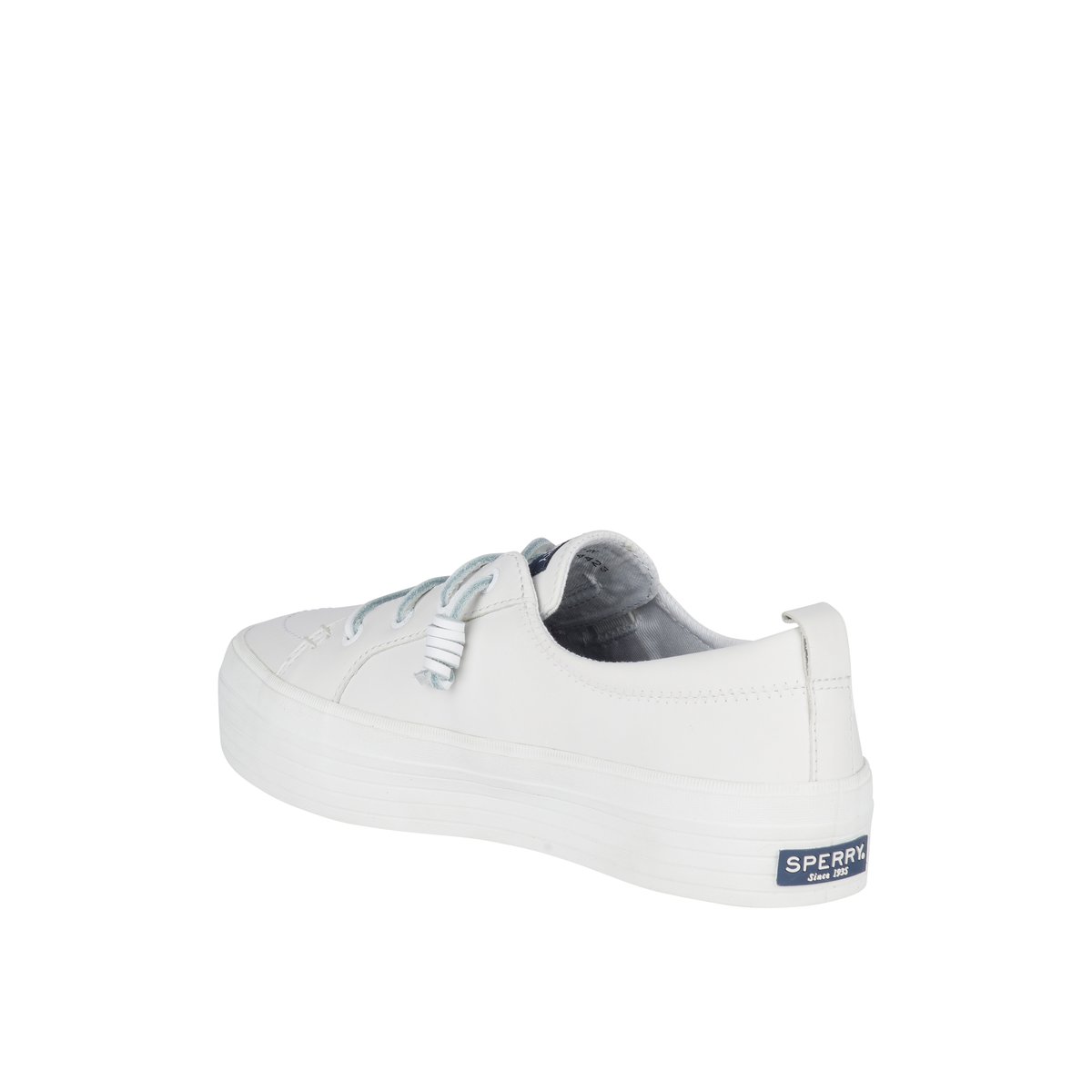 White Sperry Crest Vibe Platform Leather Sneaker | WEOQBDJ-03