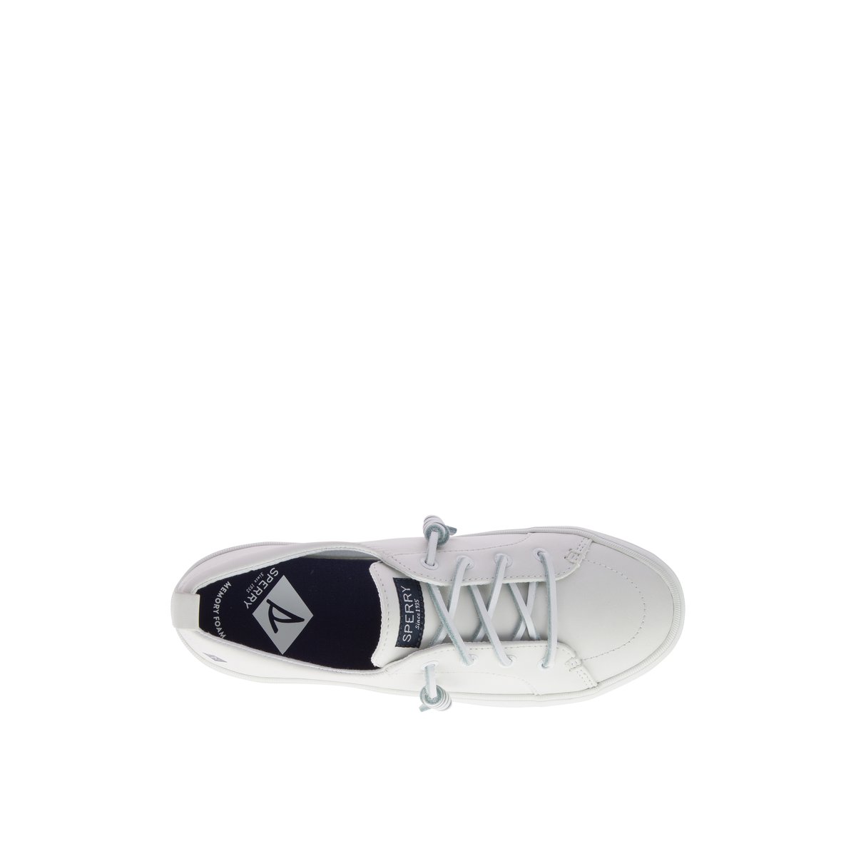 White Sperry Crest Vibe Platform Leather Sneaker | WEOQBDJ-03