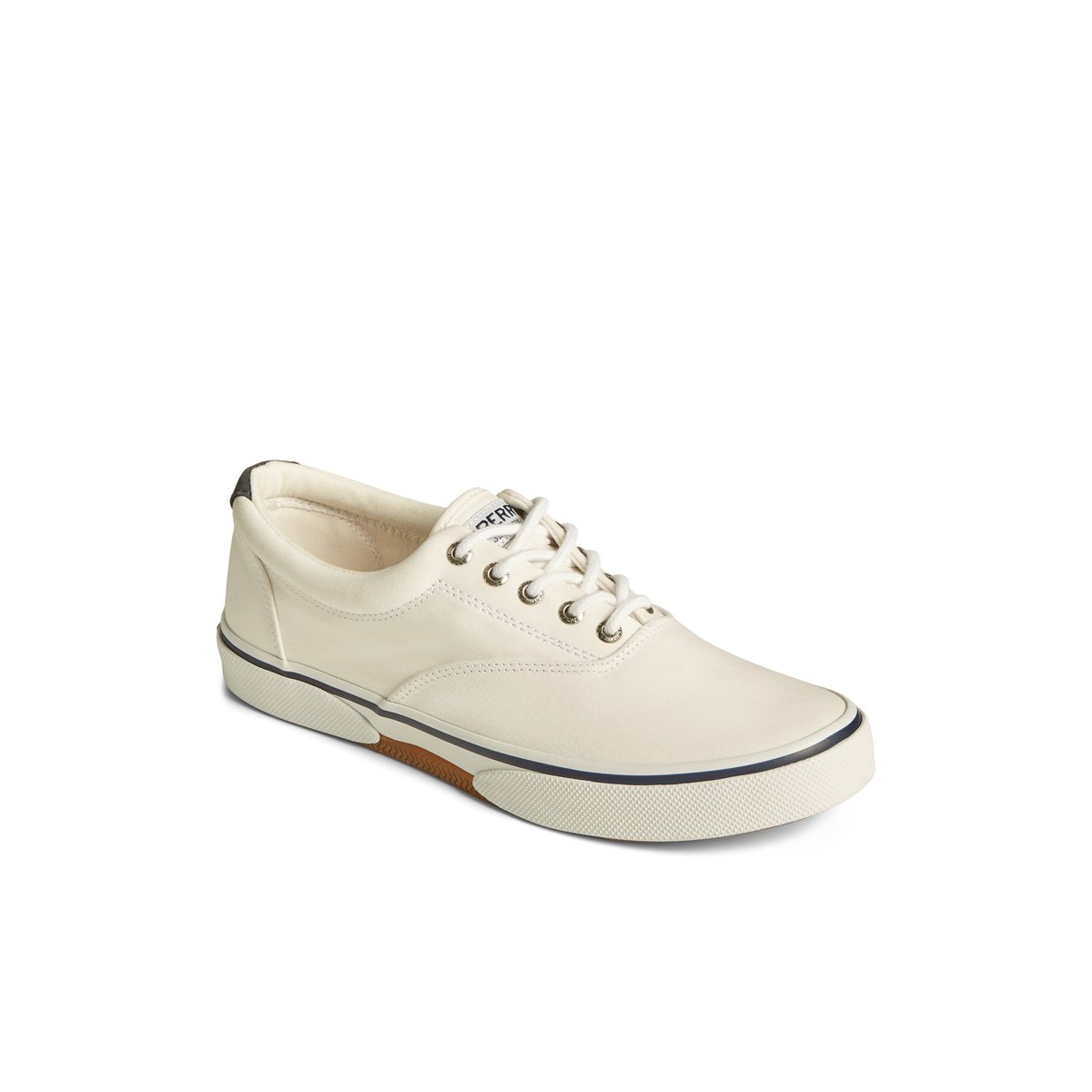 White Sperry Halyard CVO Salt Washed Sneaker | ZWBHALE-76