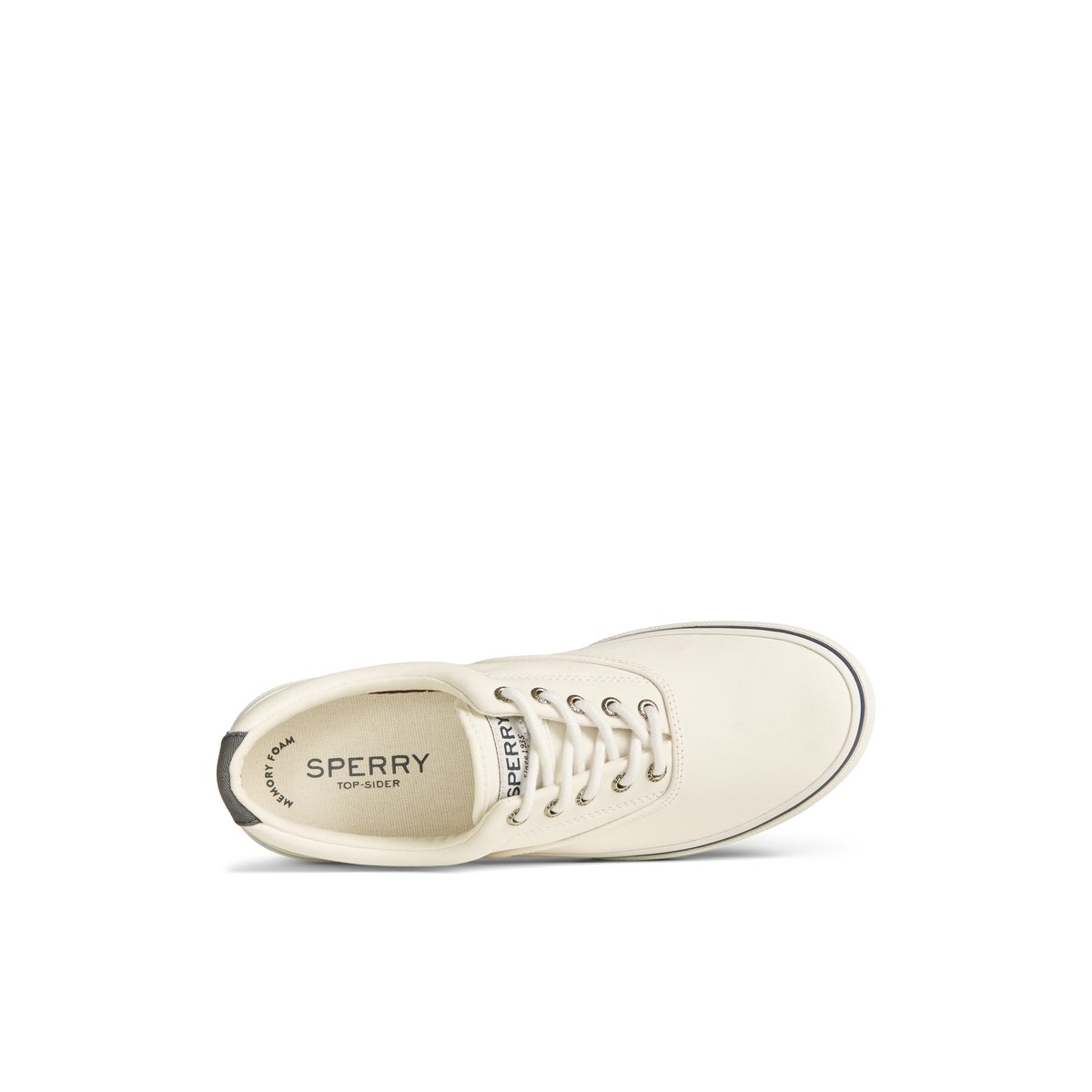 White Sperry Halyard CVO Salt Washed Sneaker | ZWBHALE-76