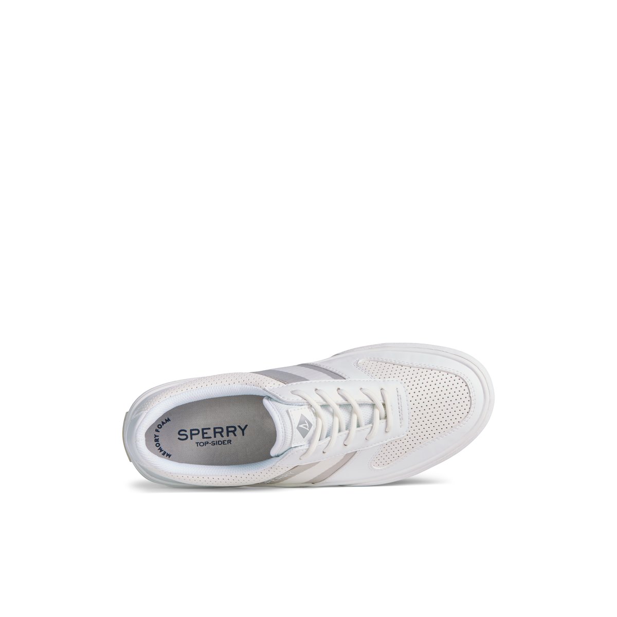 White Sperry Halyard Retro Lace Up Sneaker | EGDRSVL-94