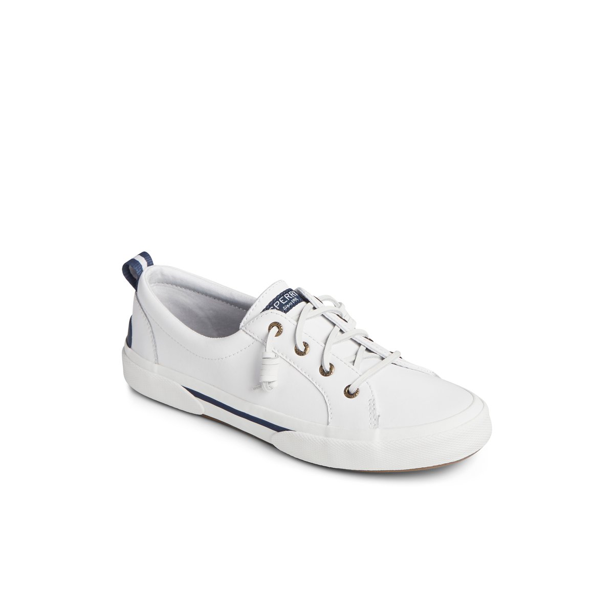 White Sperry Pier Wave LTT Leather Sneaker | YNDLXKB-18