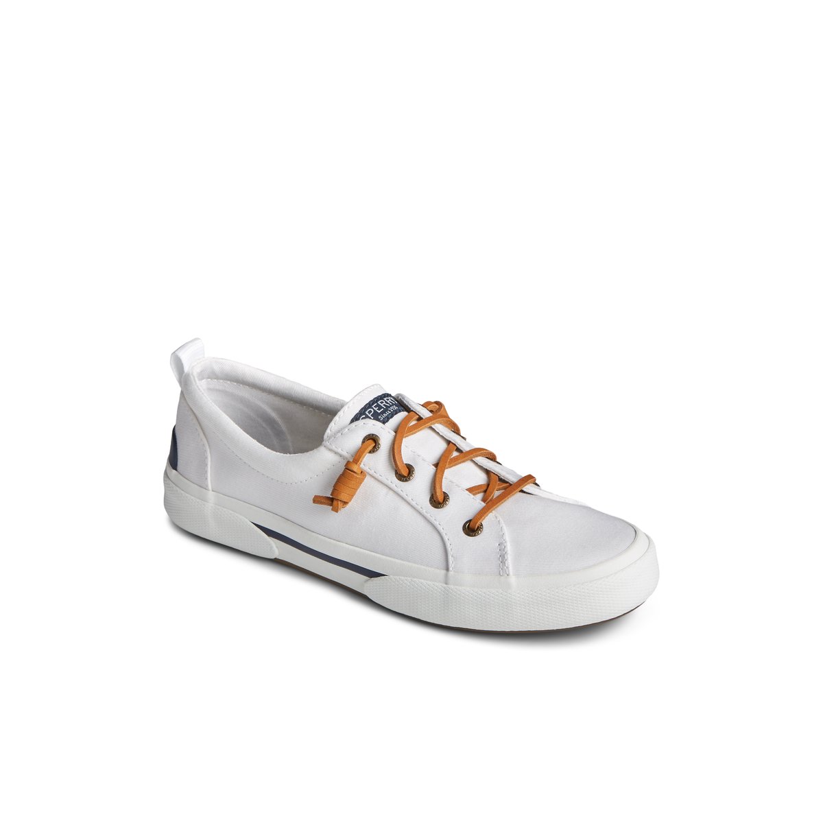 White Sperry Pier Wave Lace Up Sneaker | CYHRDBQ-76