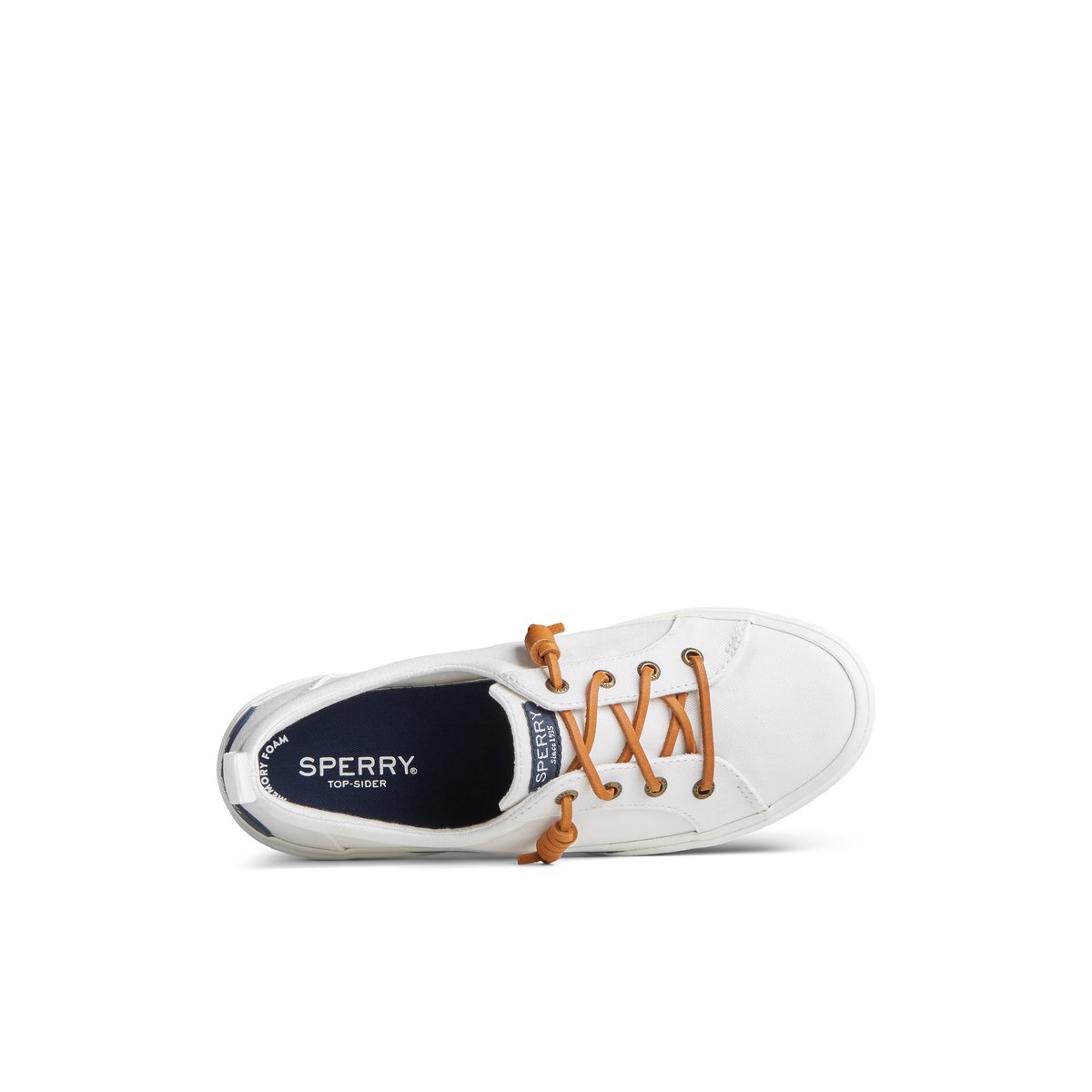 White Sperry Pier Wave Lace Up Sneaker | CYHRDBQ-76