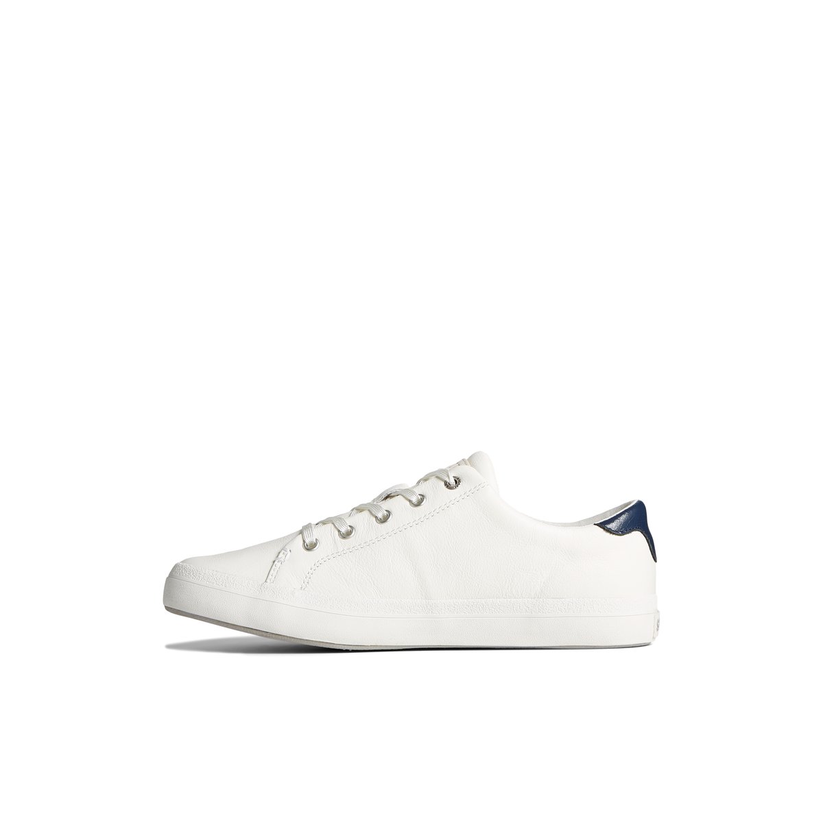 White Sperry Sandy Leather Metallic Sneaker | JGILPVS-32