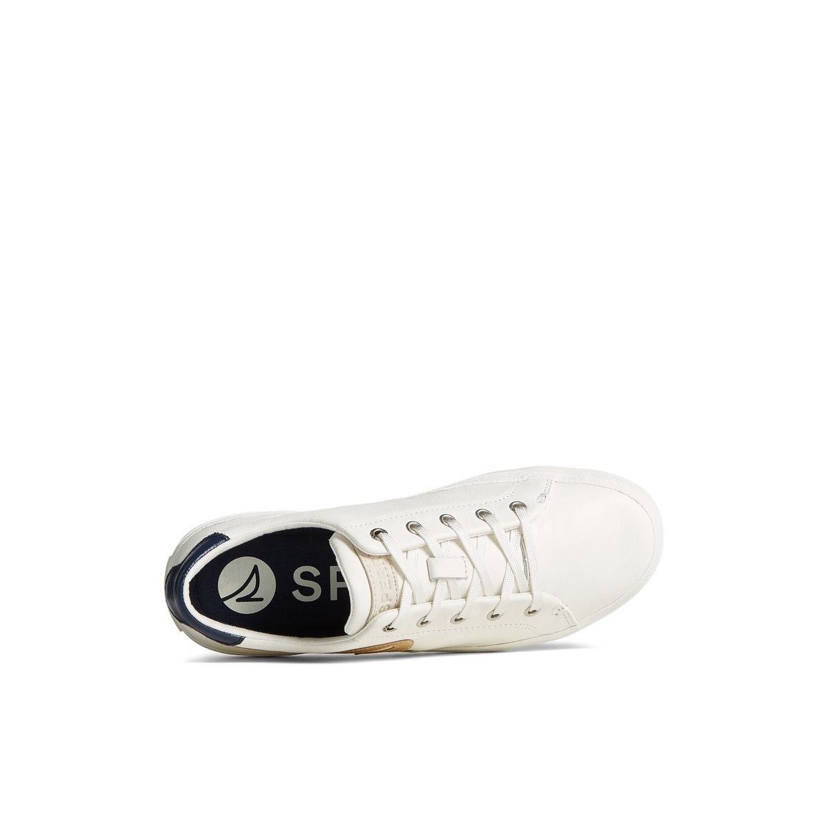 White Sperry Sandy Leather Metallic Sneaker | JGILPVS-32