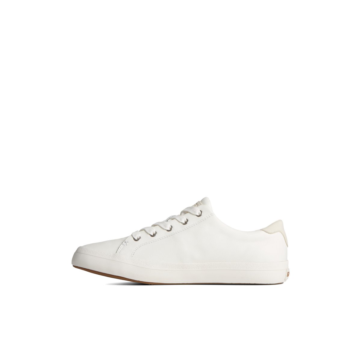 White Sperry Sandy Leather Sneaker | SDAFMXB-68