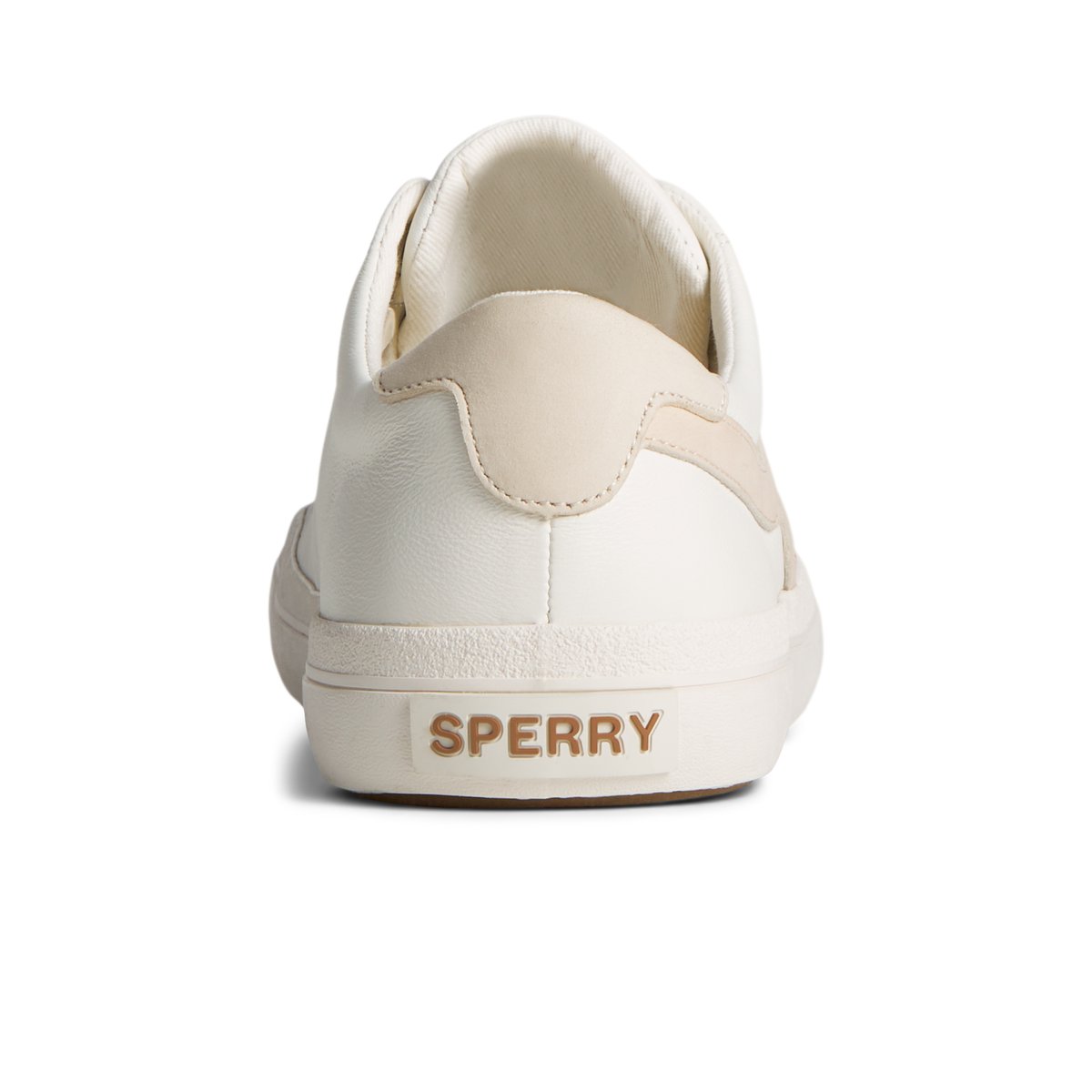 White Sperry Sandy Leather Sneaker | SDAFMXB-68