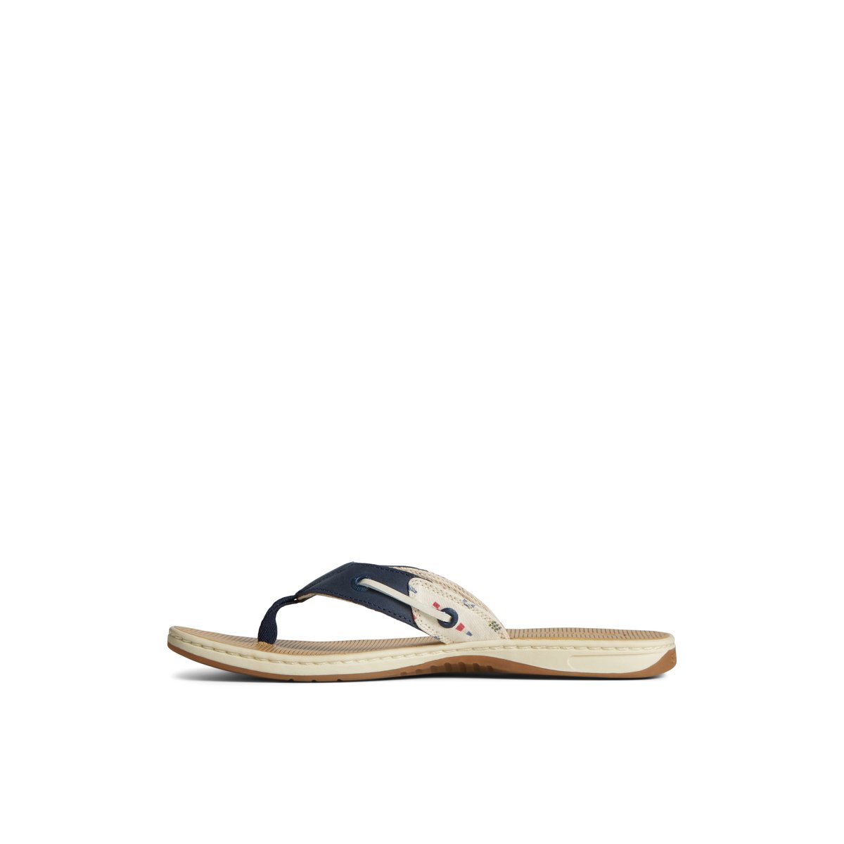 White Sperry Seafish Nautical Flip Flop | ZBIFAXJ-54