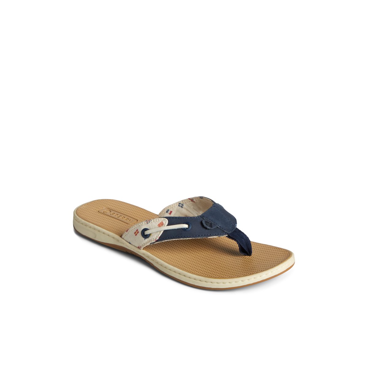 White Sperry Seafish Nautical Flip Flop | ZBIFAXJ-54