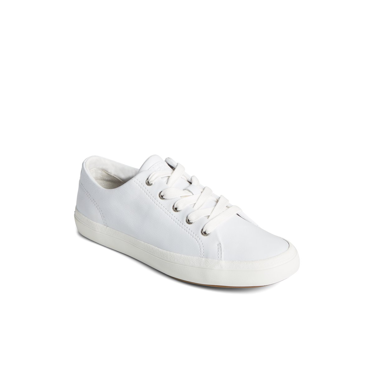 White Sperry Striper II LTT Leather Sneaker | ZDWEBMP-26