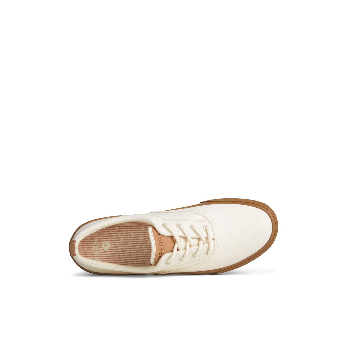 White Sperry Striper II Linen CVO Sneaker | ZNYHATF-56