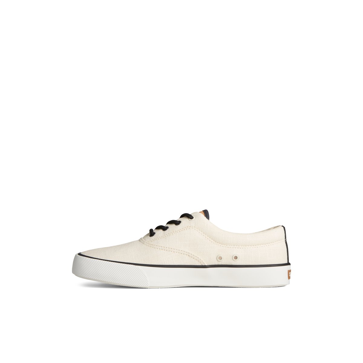 White Sperry Striper II Slub Linen Sneaker | EUNJAZW-34